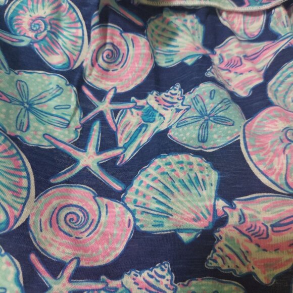 NWT Simply Southern Navy/Pink Shirred Skirt Starfish & Shell Print~Above Knee XL - Picture 4 of 10